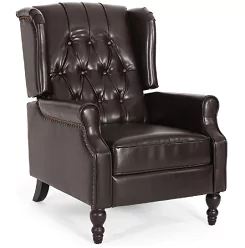 gdfstudio elizabeth tufted bonded leather recliner