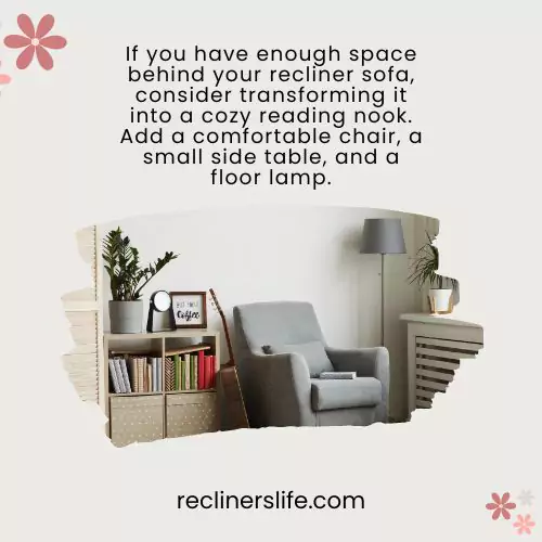 create a reading space behind your recliner sofa