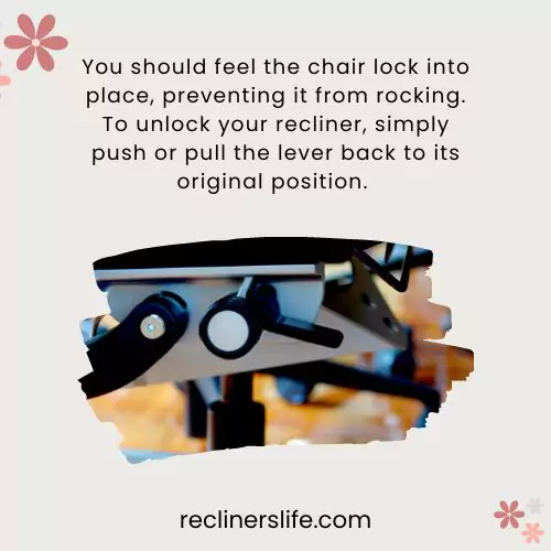 how to lock a rocking recliner with a lever